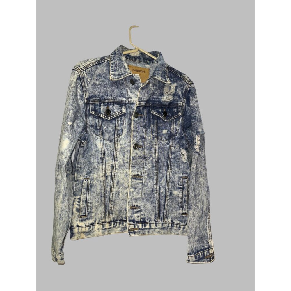 Carbon Denim‎ Jacket Distressed Finish Men's Size Small